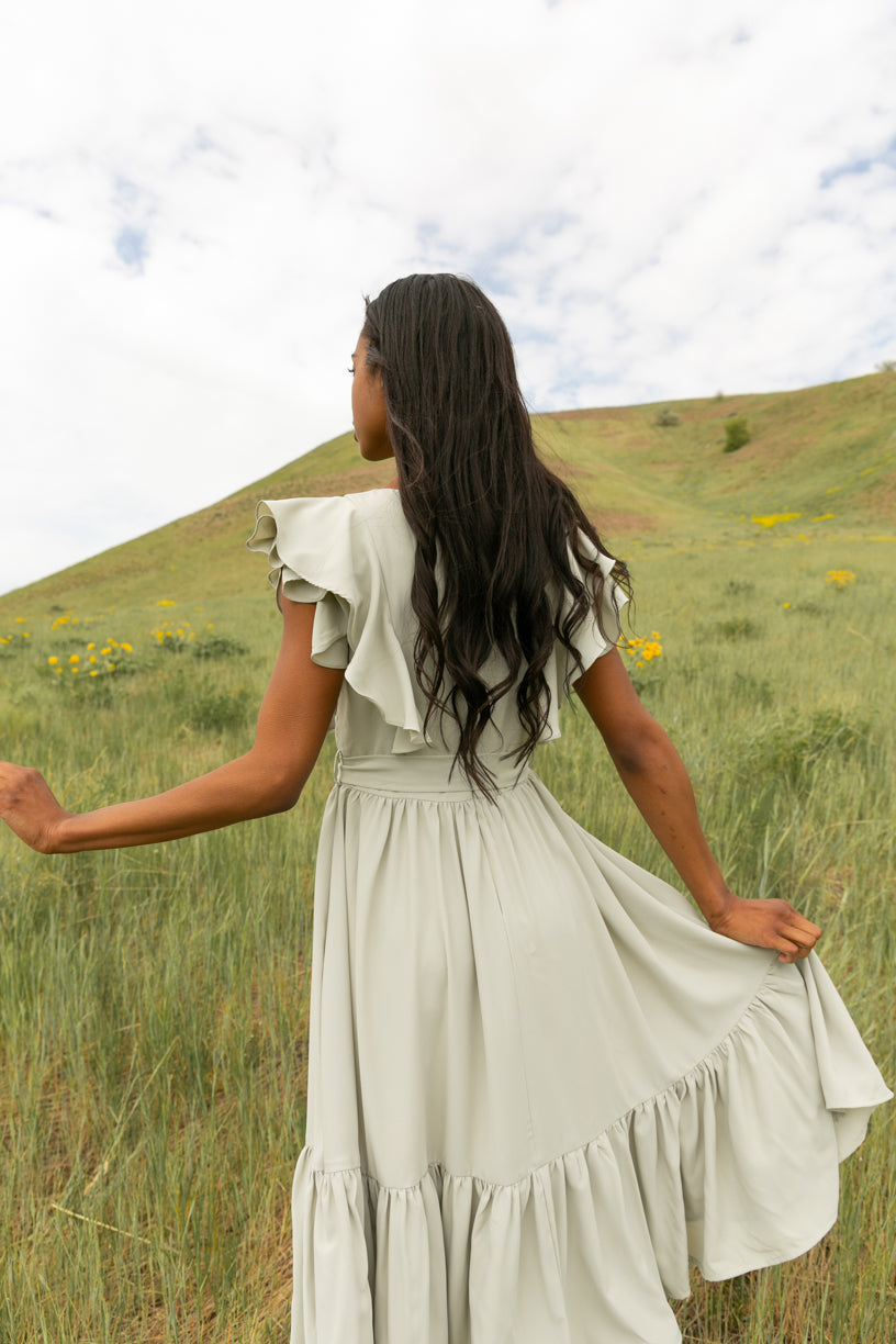 Clary Dress in Sage - FINAL SALE