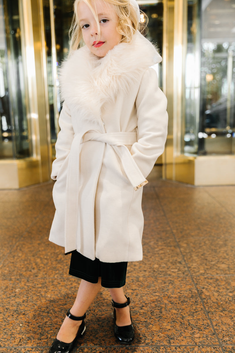 White Faux Fur Coats For Kids