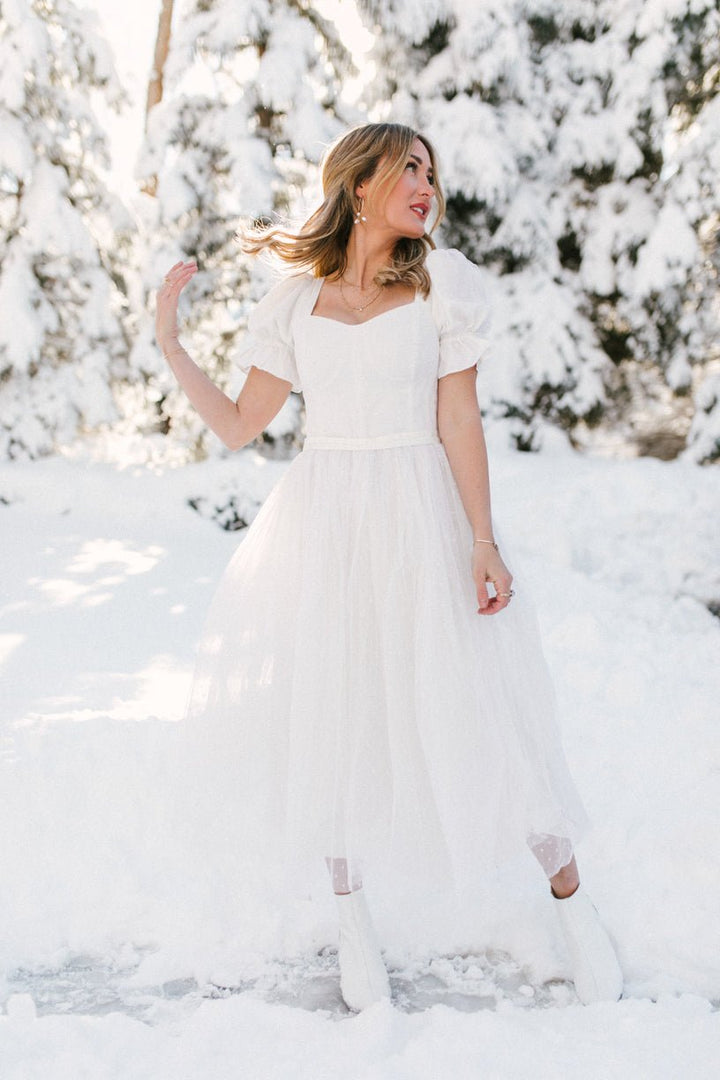 Ballerina Dress in White-Adult