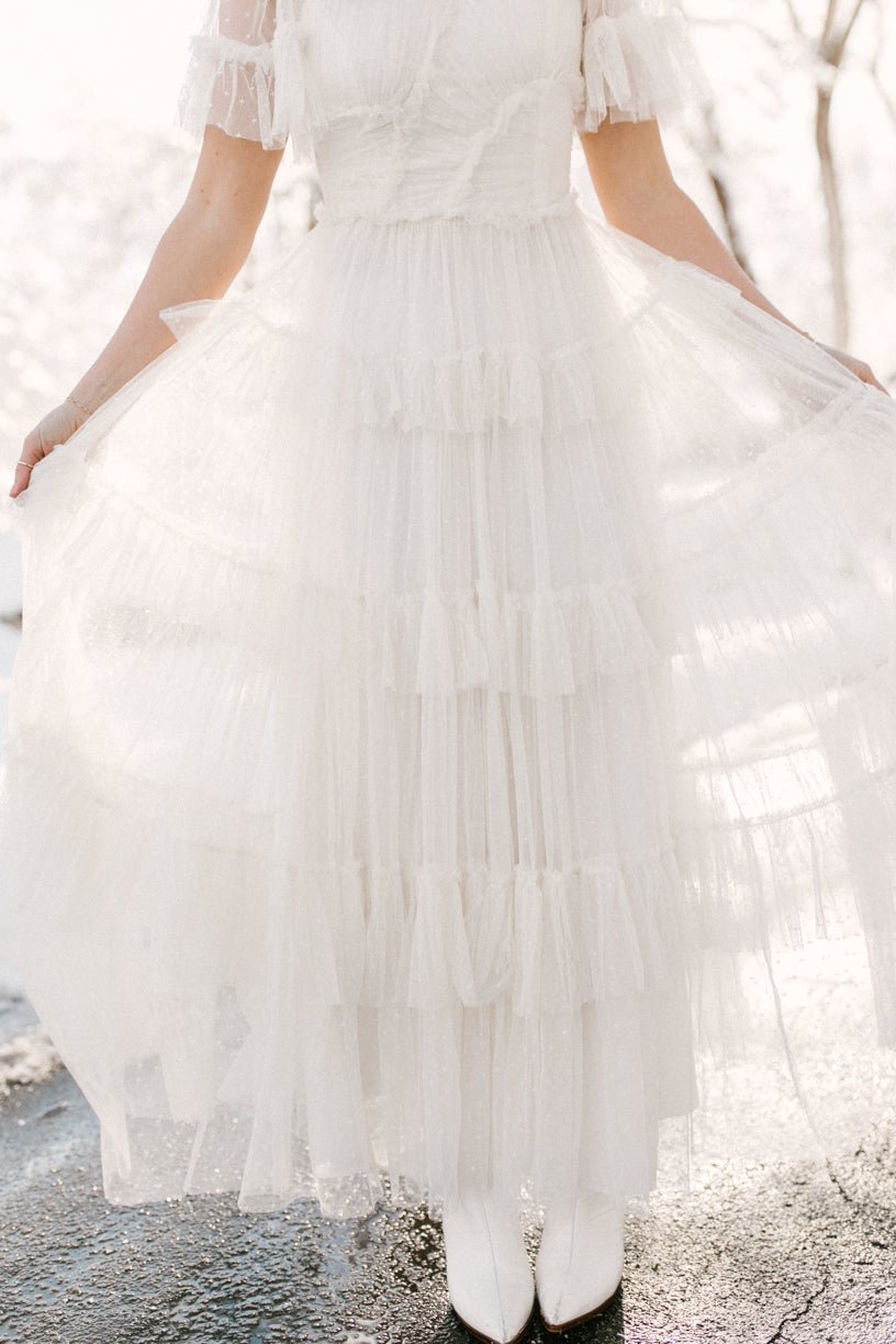 Whimsical Dress in White-Adult