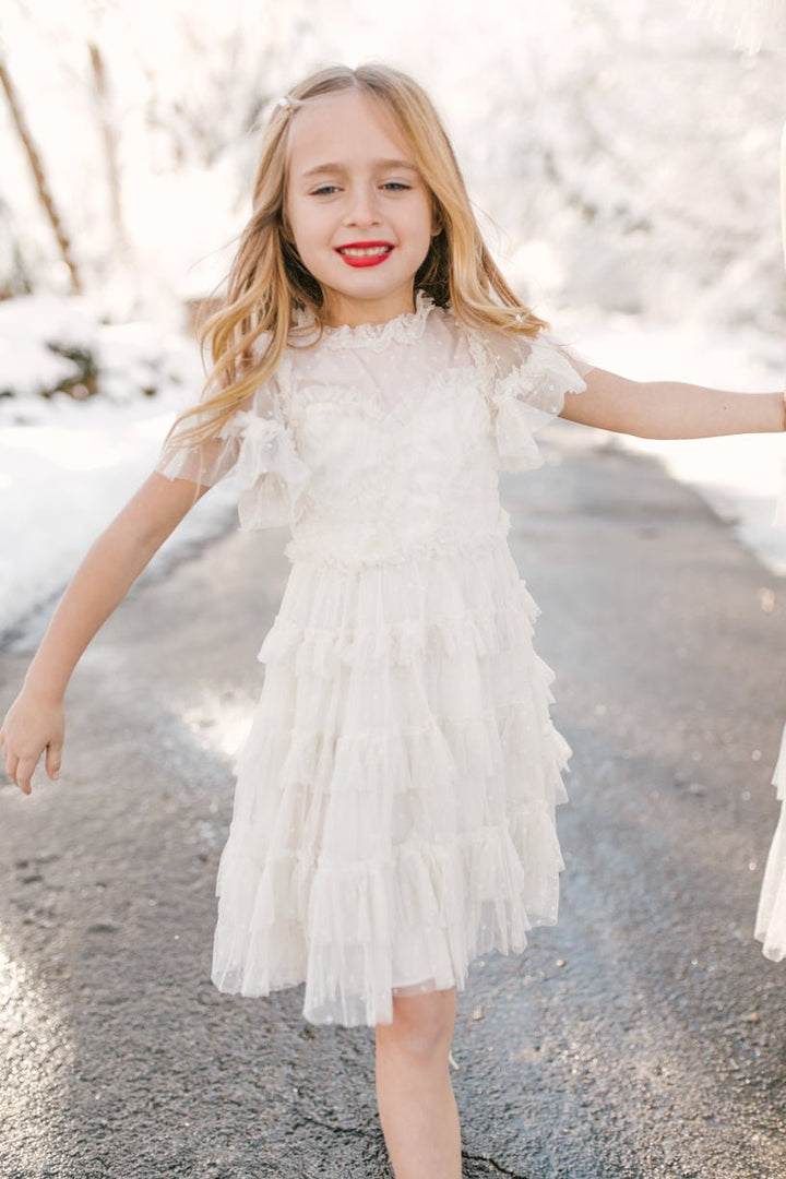 Mini Whimsical Dress in White-Mini