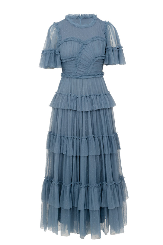 Whimsical Dress in Slate Blue