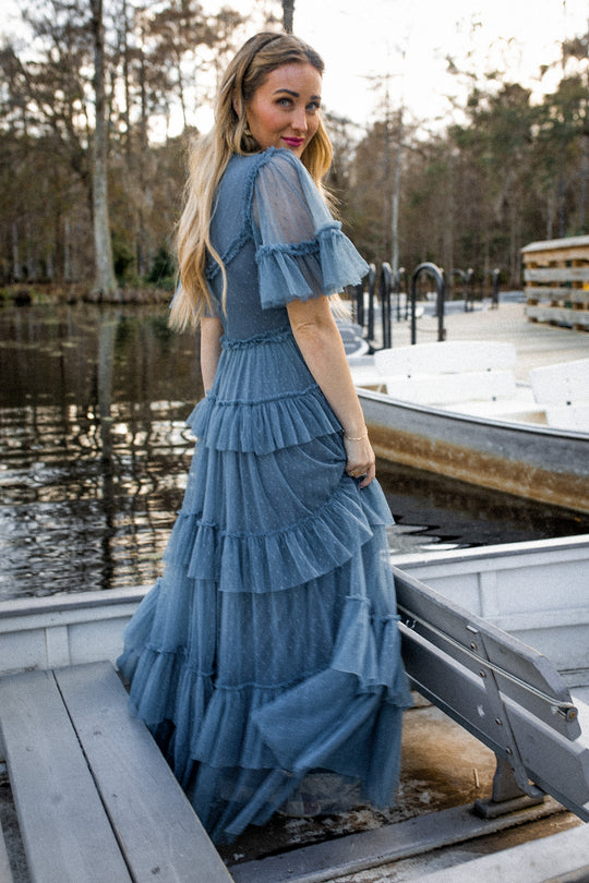 Whimsical Dress in Slate Blue