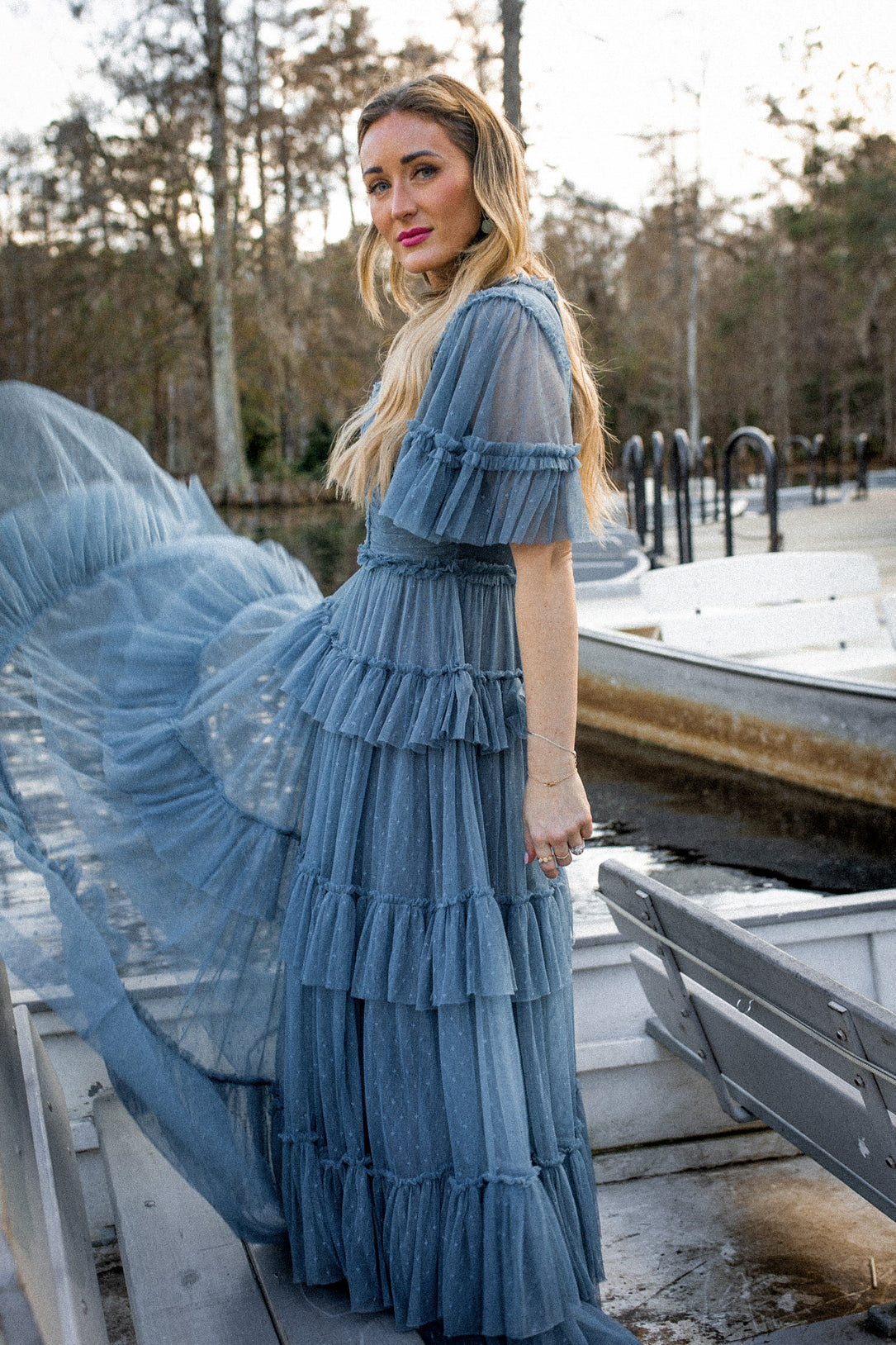 Whimsical Dress in Slate Blue