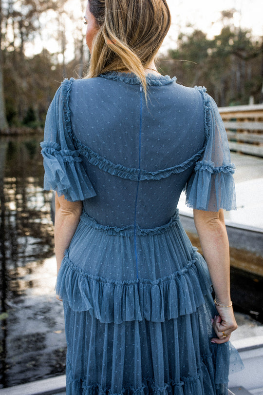 Whimsical Dress in Slate Blue