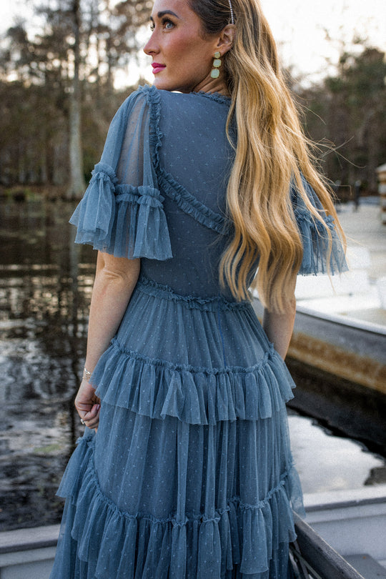Whimsical Dress in Slate Blue