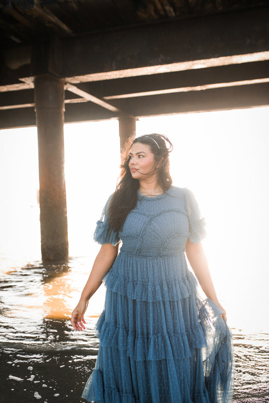 Whimsical Dress in Slate Blue