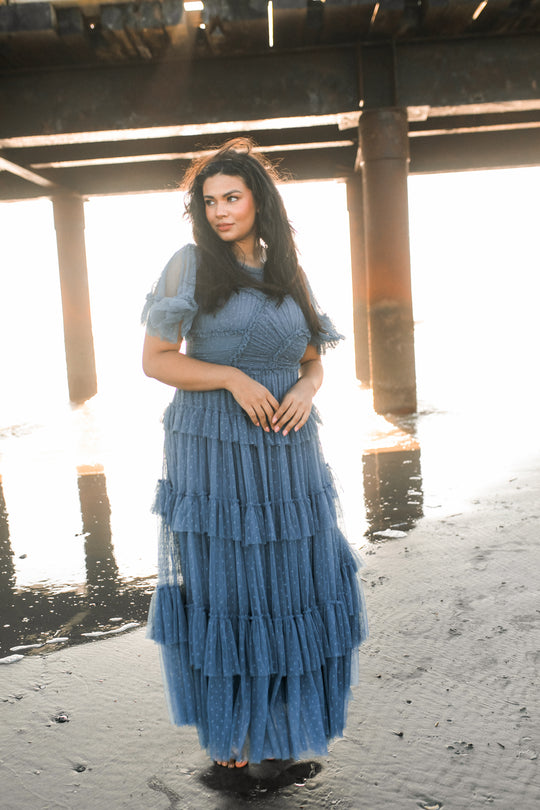 Whimsical Dress in Slate Blue
