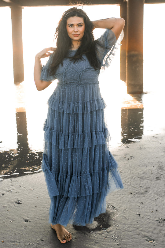 Whimsical Dress in Slate Blue