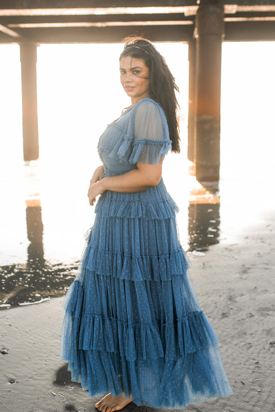 Whimsical Dress in Slate Blue