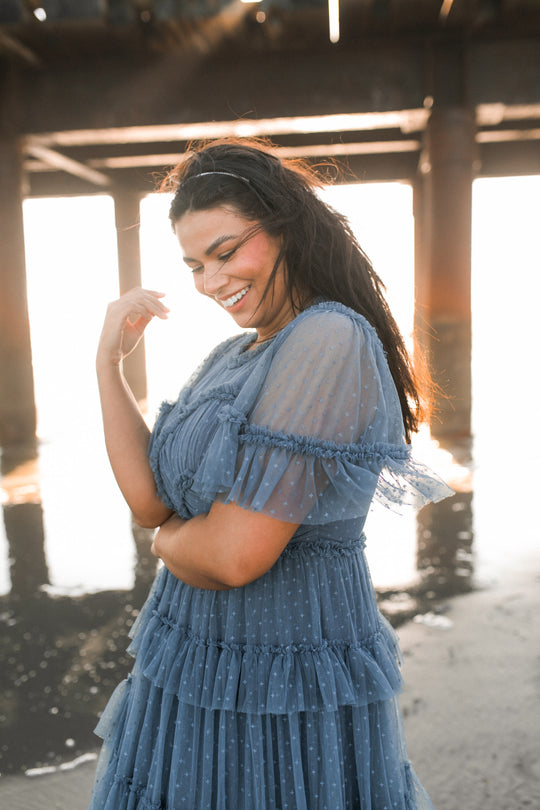 Whimsical Dress in Slate Blue