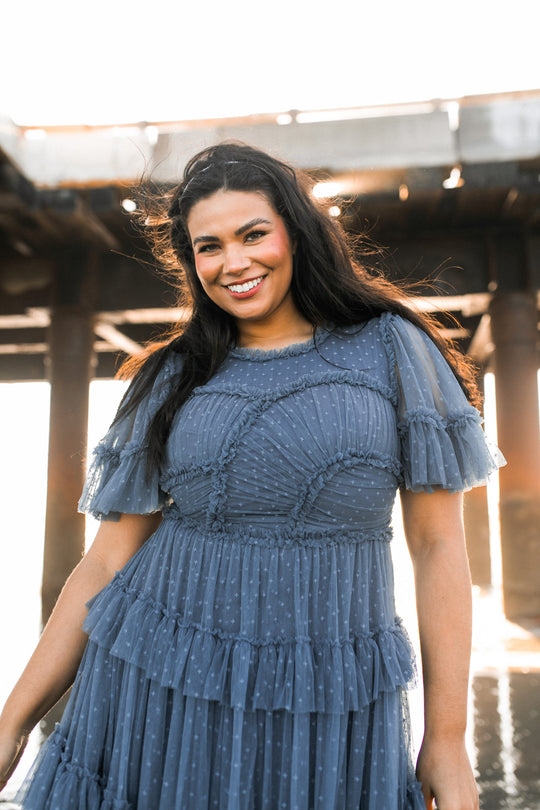 Whimsical Dress in Slate Blue