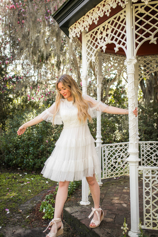 Short Whimsical Dress in White