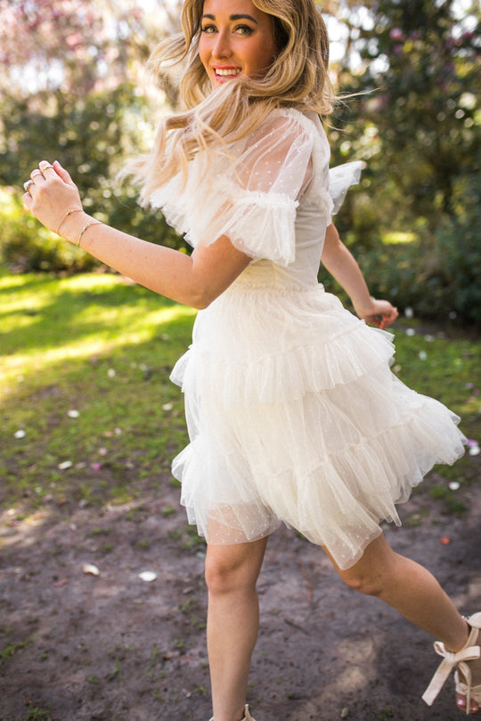 Short Whimsical Dress in White