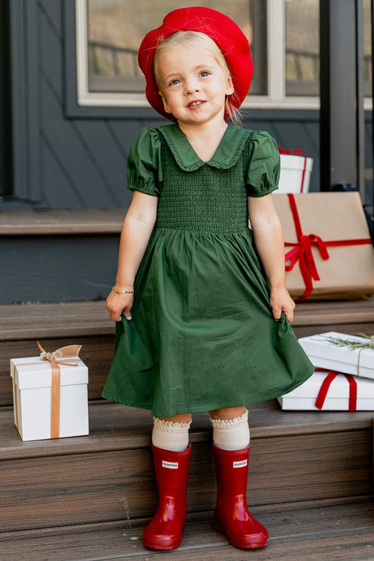 Mini Addie Dress in Green - FINAL SALE-Mini