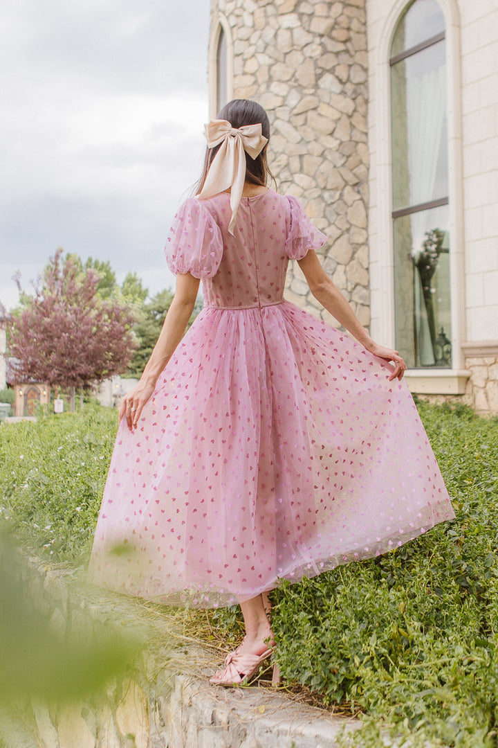 Adore you Dress in Pink Hearts - FINAL SALE