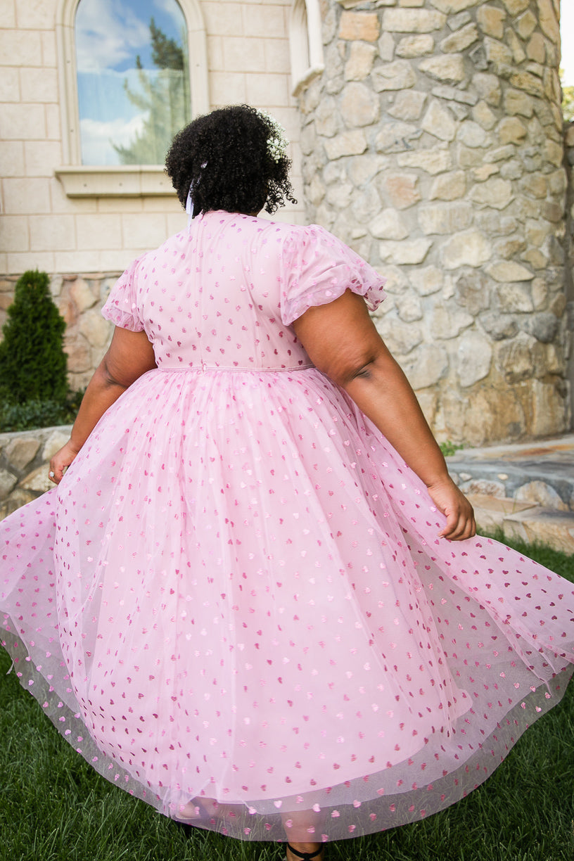 Adore you Dress in Pink Hearts - FINAL SALE