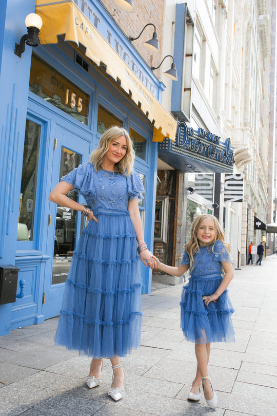 Anastasia Dress in Tufts Blue