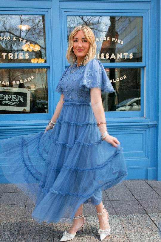 Anastasia Dress in Tufts Blue