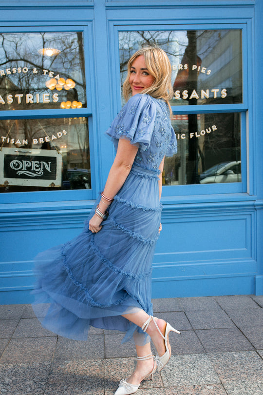 Anastasia Dress in Tufts Blue