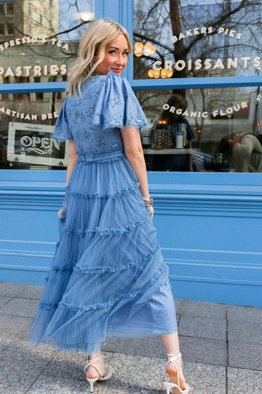 Anastasia Dress in Tufts Blue
