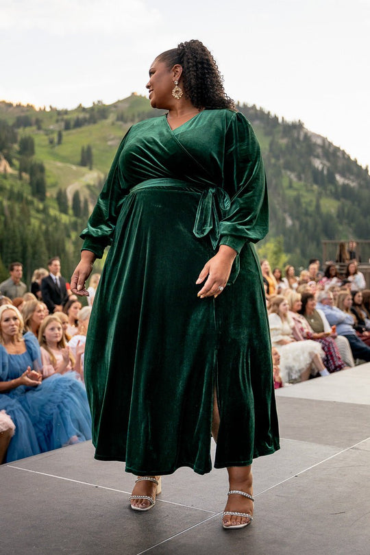 Andie Dress in Emerald Velvet - FINAL SALE-Adult