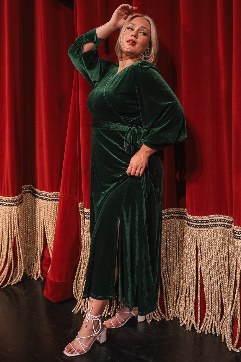 Andie Dress in Emerald Velvet - FINAL SALE-Adult