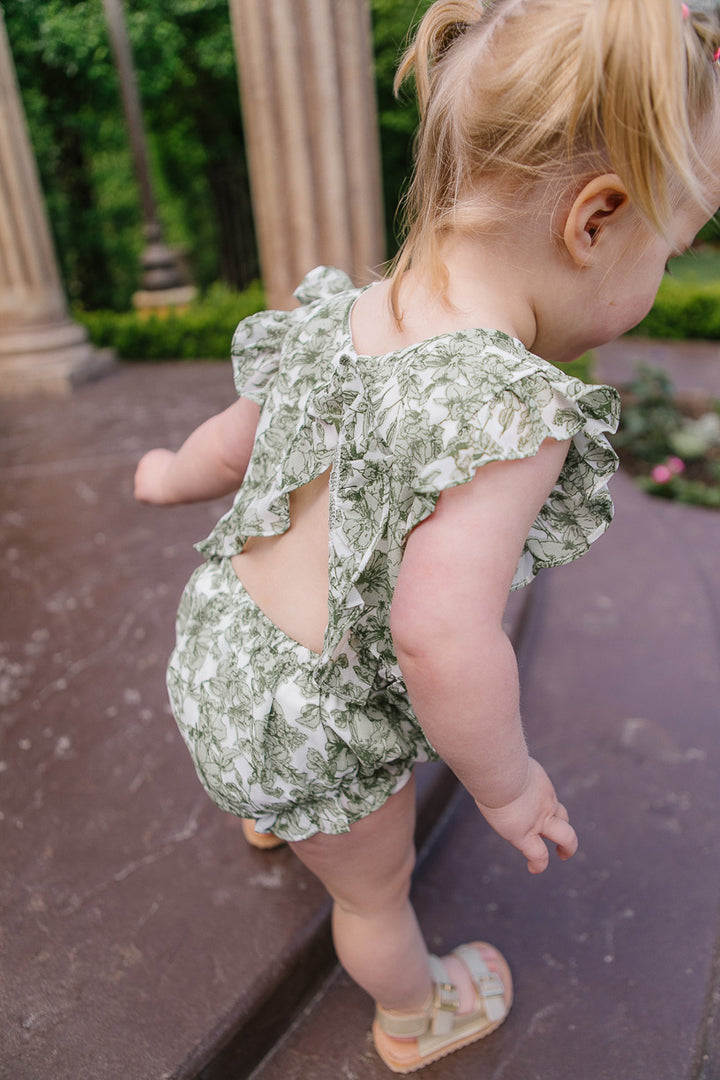 Baby Brynley Bloomer Set in Green - FINAL SALE