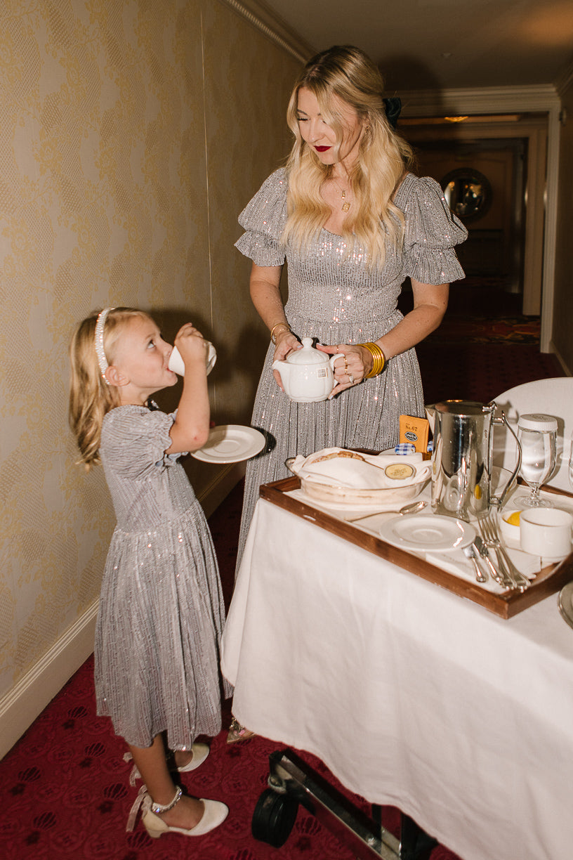 Mini Clara Dress in Gunmetal Sequins - FINAL SALE
