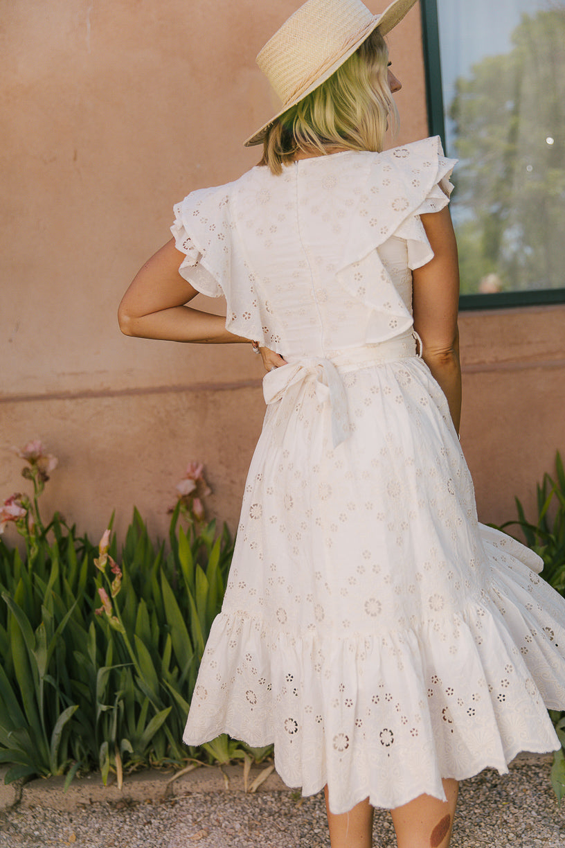 Clary Dress in Cream Eyelet