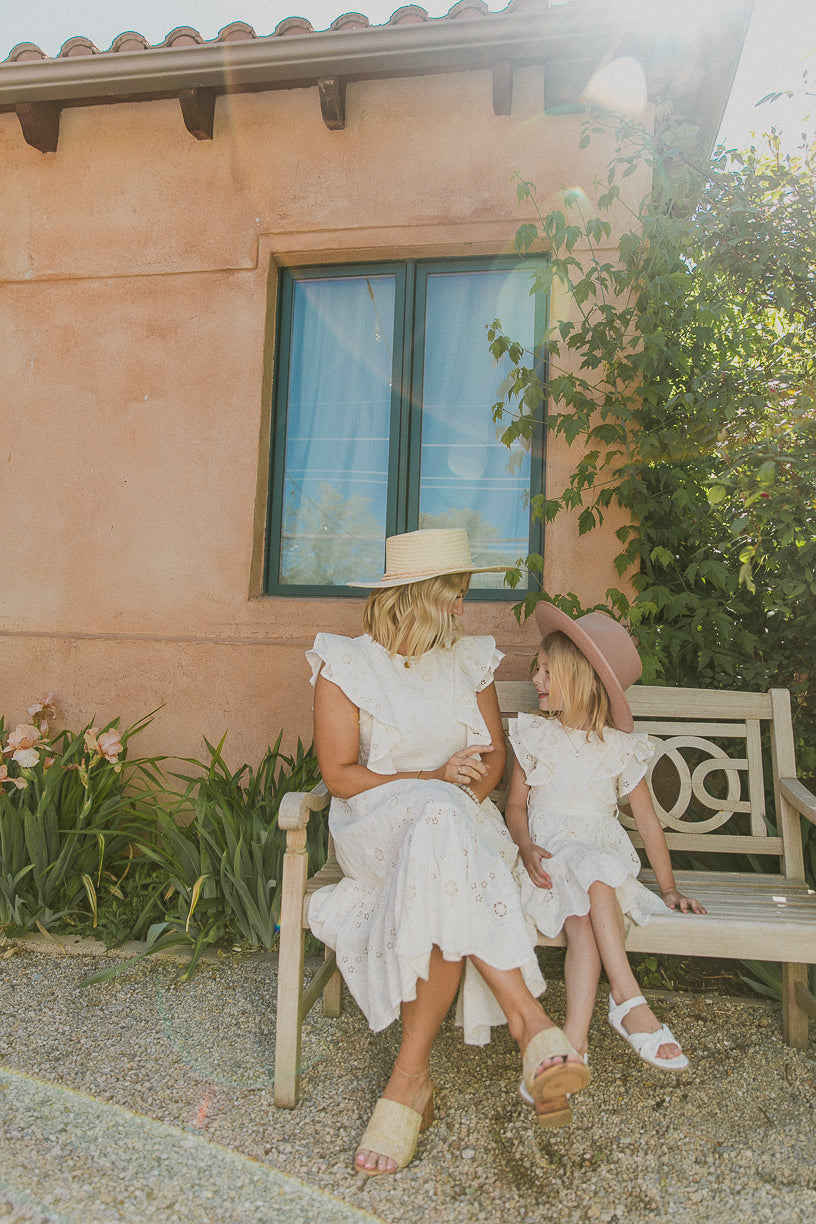 Clary Dress in Cream Eyelet