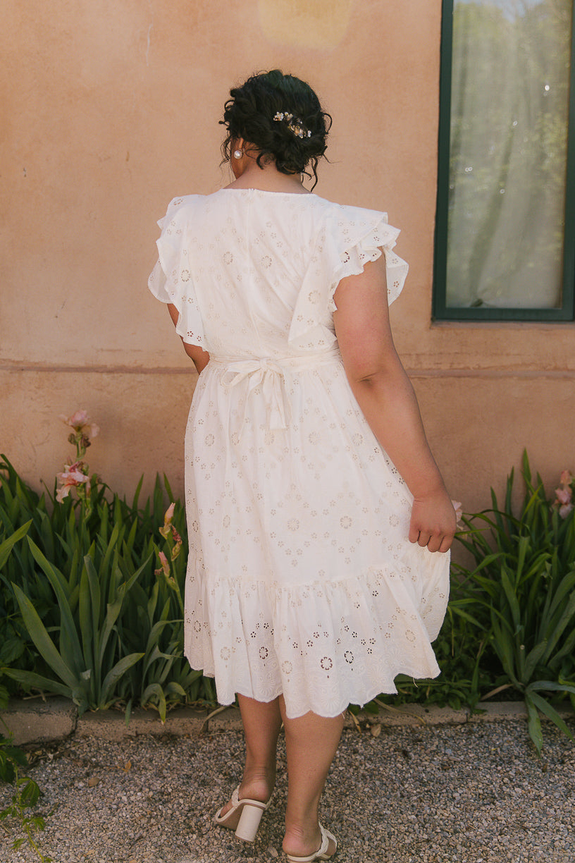 Clary Dress in Cream Eyelet