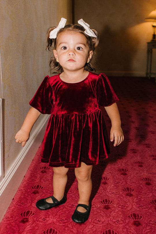 Baby Cleo Dress Set in Wine