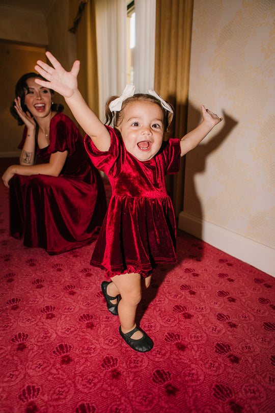 Baby Cleo Dress Set in Wine