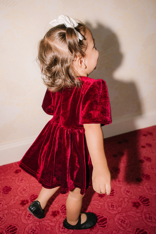 Baby Cleo Dress Set in Wine