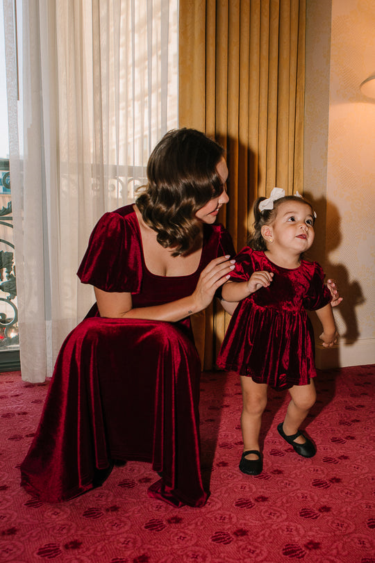 Baby Cleo Dress Set in Wine