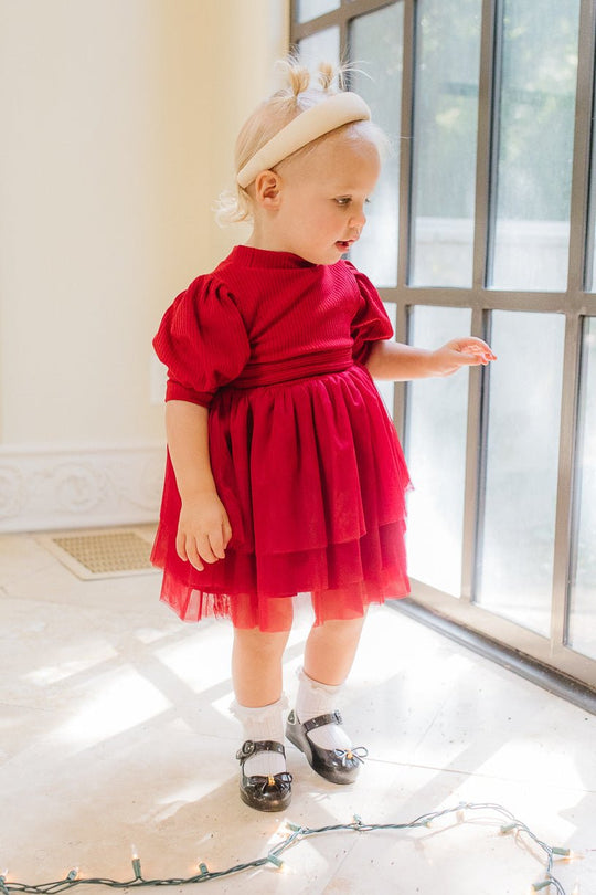Baby Cosette Dress Set in Red - FINAL SALE-Baby
