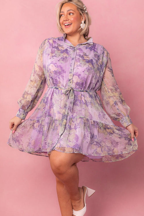 Eleanor Dress in Purple Floral