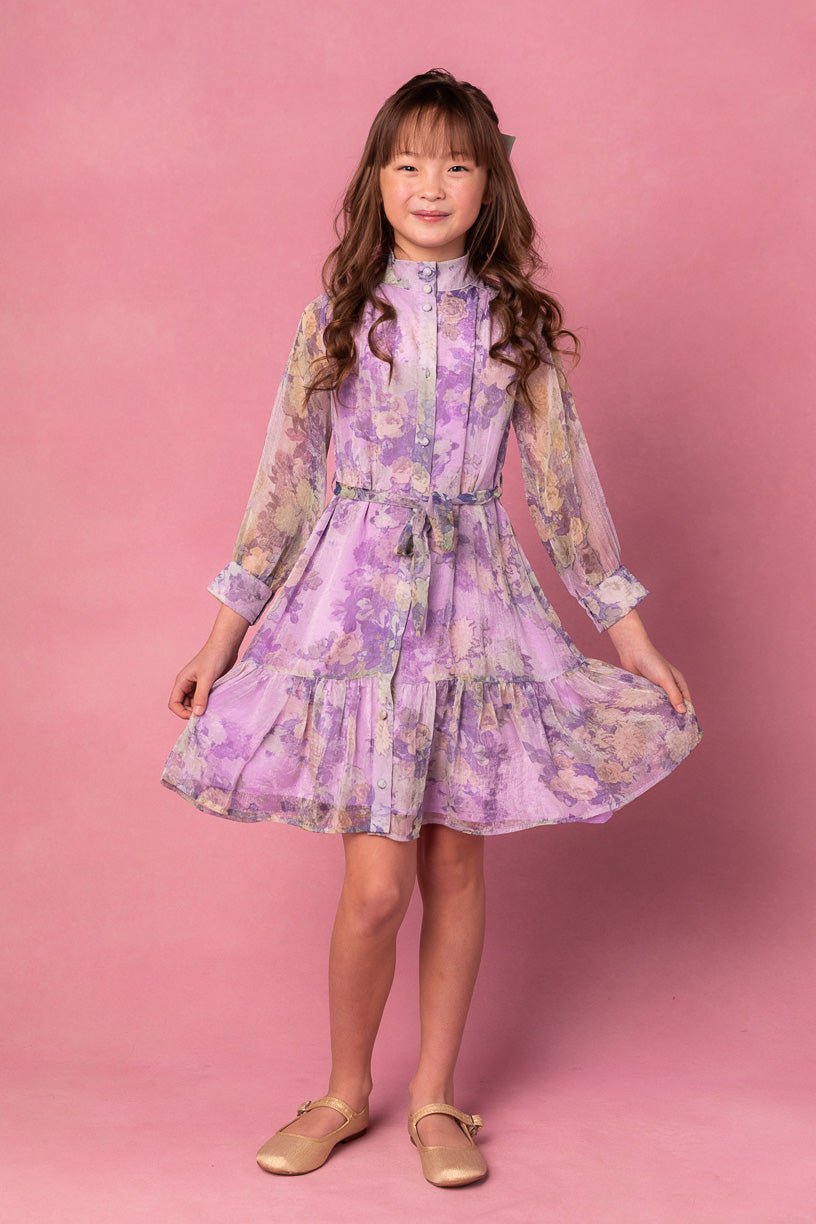 Mini Eleanor Dress in Purple Floral-Mini
