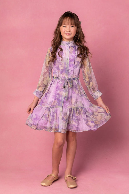 Mini Eleanor Dress in Purple Floral