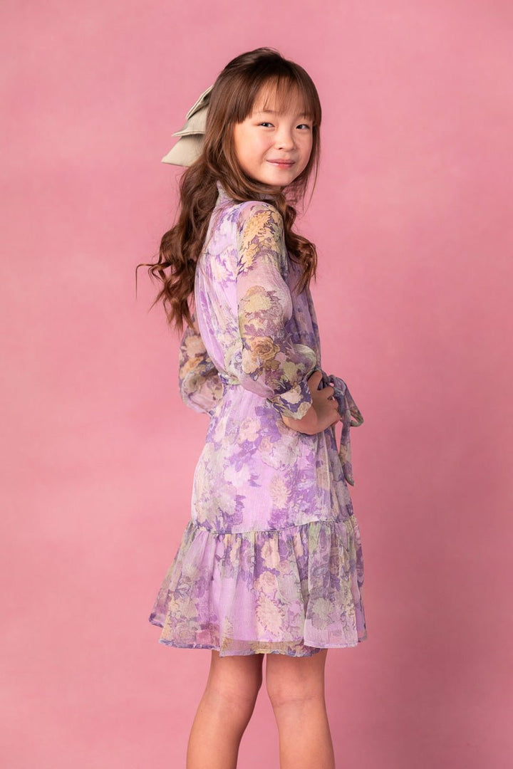 Mini Eleanor Dress in Purple Floral-Mini