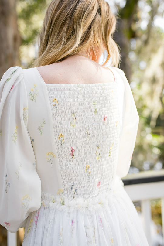Florence Dress in White Floral