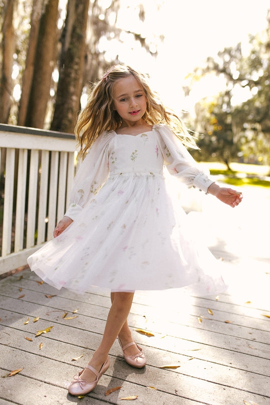 Mini Florence Dress in White Floral