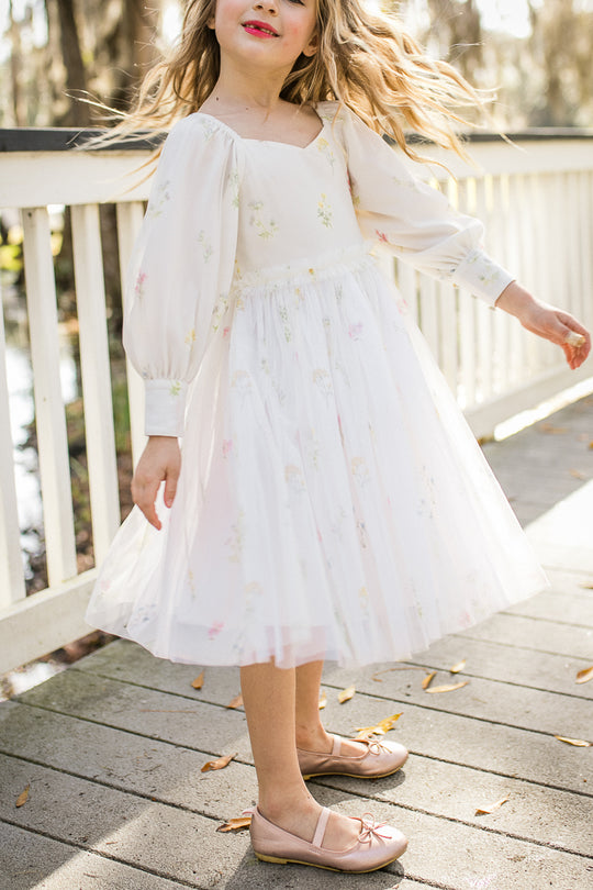 Mini Florence Dress in White Floral