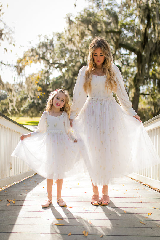 Mini Florence Dress in White Floral