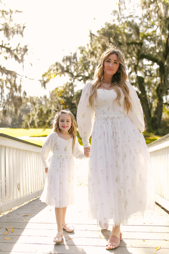 Mini Florence Dress in White Floral