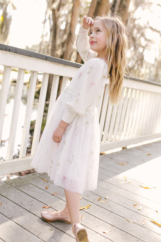 Mini Florence Dress in White Floral