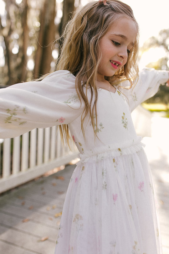 Mini Florence Dress in White Floral