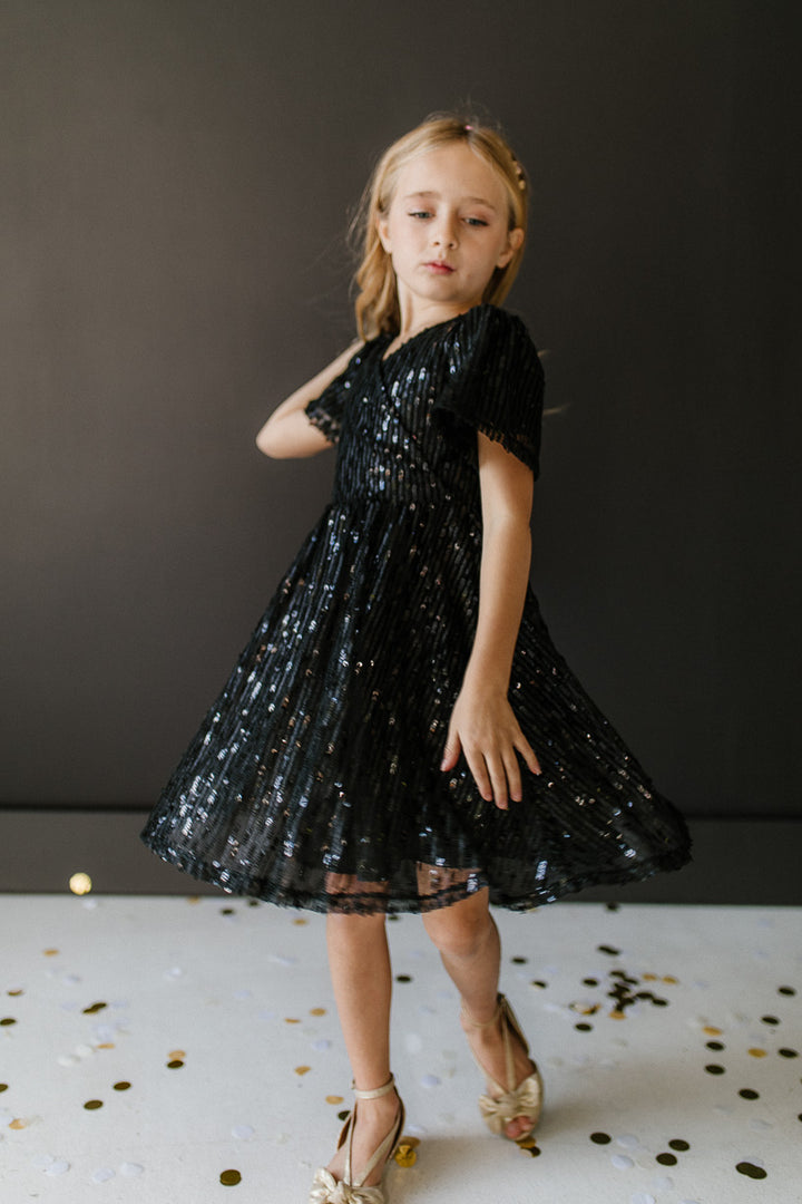 Mini Goldie Sequin Dress in Black - FINAL SALE