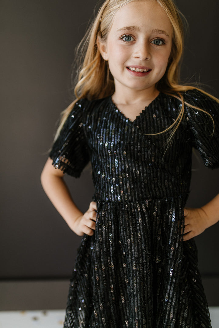 Mini Goldie Sequin Dress in Black - FINAL SALE